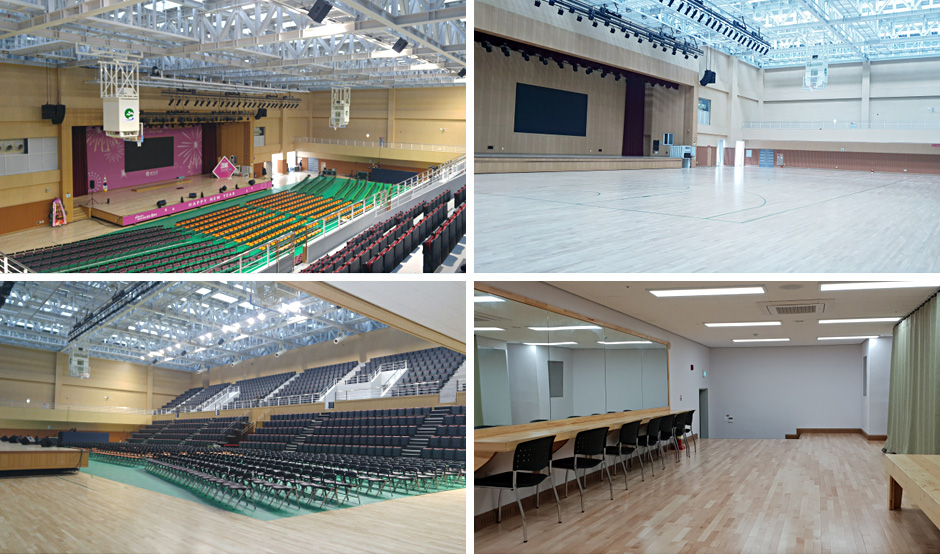 체육관 내부 사진(관중석 및 대기실) 사진
